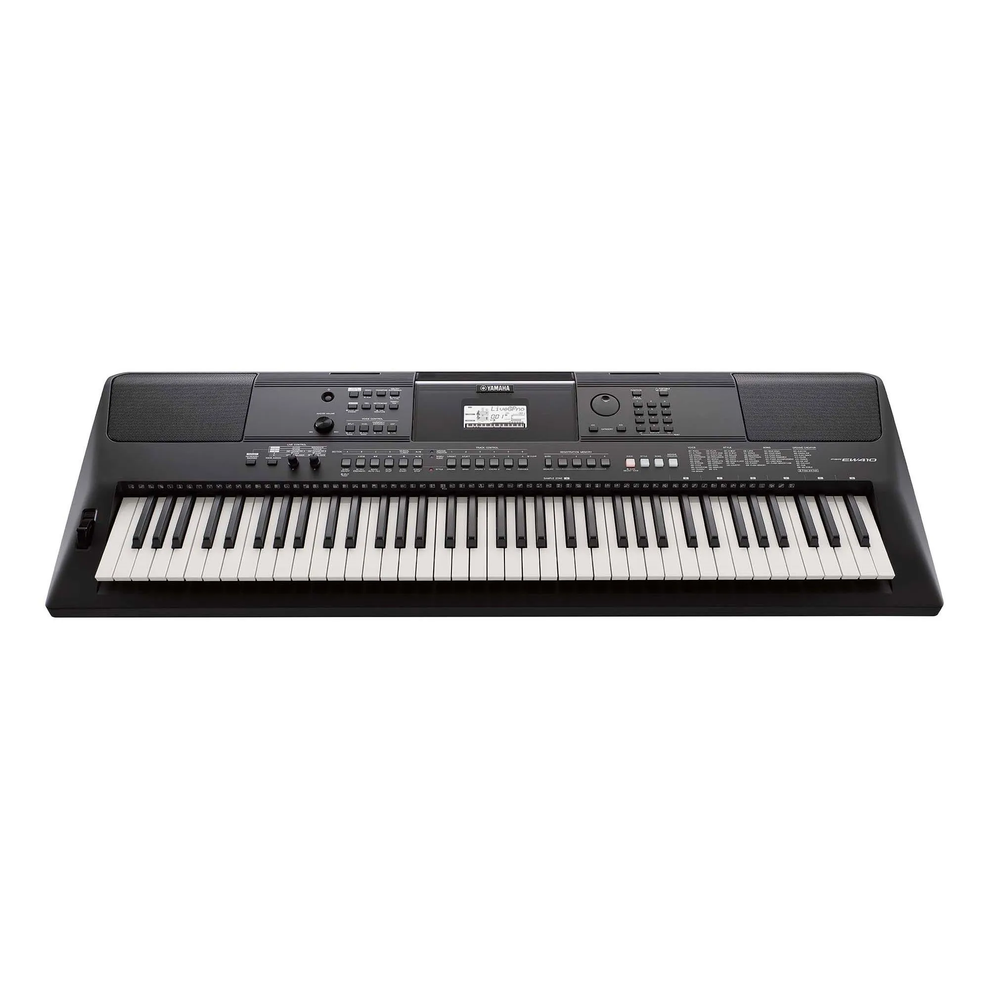 Yamaha PSR-EW410 76 Key High Level Portable Keyboard With PA300 AC Power Adapter